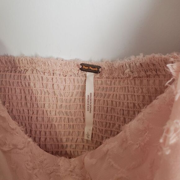 Free People Castille Textured Blush Tank Top Size Large - Picture 6 of 9